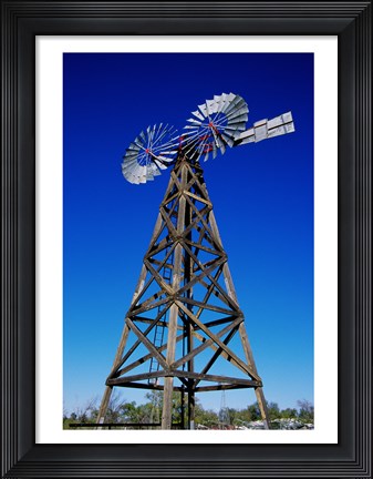 Framed Low angle view of a windmill at American Wind Power Center, Lubbock, Texas, USA Print