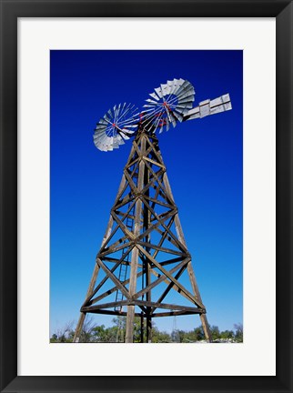 Framed Low angle view of a windmill at American Wind Power Center, Lubbock, Texas, USA Print