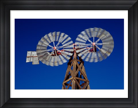 Framed Double Spiral Windmill in Texas Print