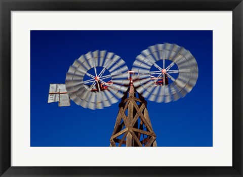 Framed Double Spiral Windmill in Texas Print