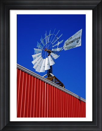 Framed Close angle view of a windmill at American Wind Power Center, Lubbock, Texas, USA Print