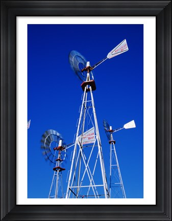 Framed Low angle windmill at American Wind Power Center, Lubbock, Texas, USA Print