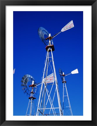 Framed Low angle windmill at American Wind Power Center, Lubbock, Texas, USA Print