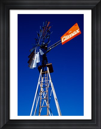 Framed Orange Climax Windmill Texas, USA Print