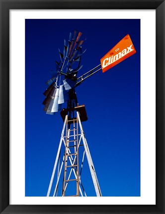 Framed Orange Climax Windmill Texas, USA Print