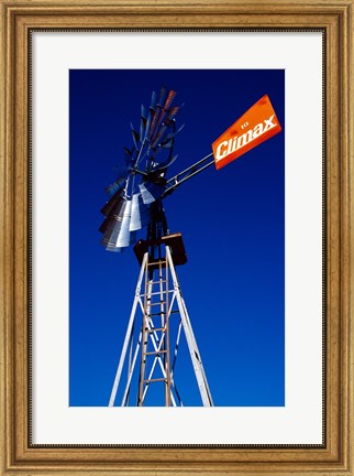 Framed Orange Climax Windmill Texas, USA Print