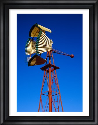 Framed Fan Windmill in Texas Print