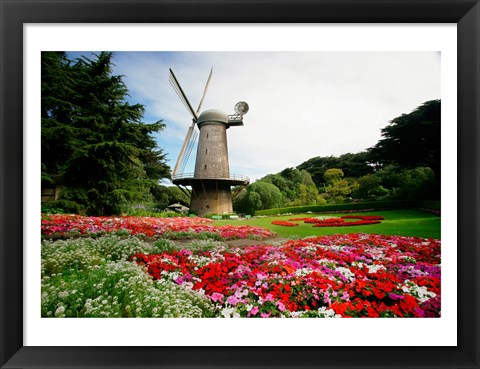 Framed Low angle view of a windmill in a park, Golden Gate Park, San Francisco, California, USA Print