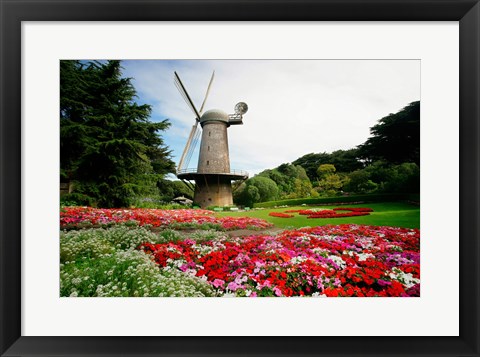 Framed Low angle view of a windmill in a park, Golden Gate Park, San Francisco, California, USA Print