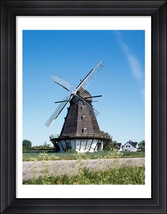 Framed Traditional windmill in a field, Malmo, Sweden Print