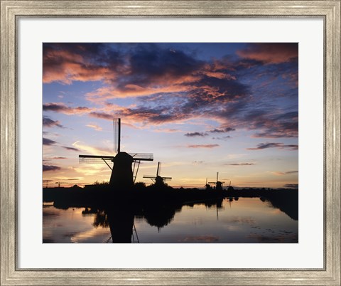 Framed Windmills Kinderdijk Netherlands Print