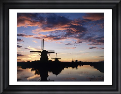 Framed Windmills Kinderdijk Netherlands Print