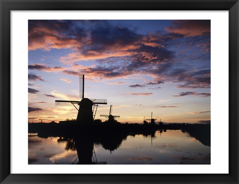 Framed Windmills Kinderdijk Netherlands Print