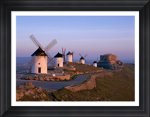 Framed Windmills, La Mancha, Consuegra, Castilla-La Mancha, Spain Print