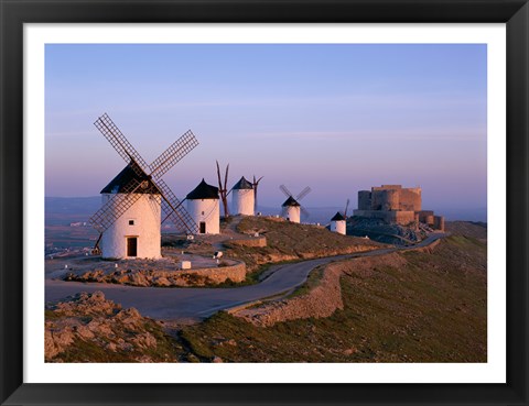 Framed Windmills, La Mancha, Consuegra, Castilla-La Mancha, Spain Print
