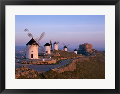 Framed Windmills, La Mancha, Consuegra, Castilla-La Mancha, Spain Print