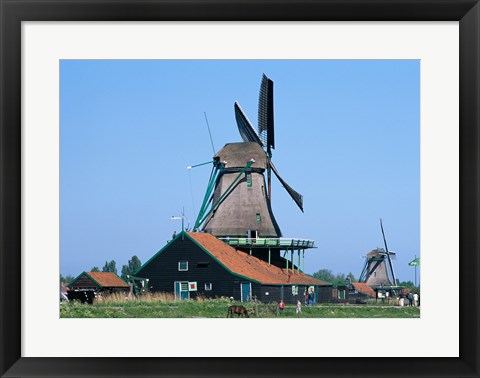 Framed Windmills, Zaanse Schans, Netherlands Print