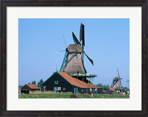 Framed Windmills, Zaanse Schans, Netherlands Print