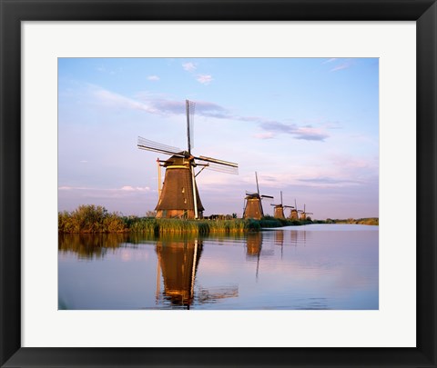 Framed Windmills, Kinderdijk, Netherlands Print