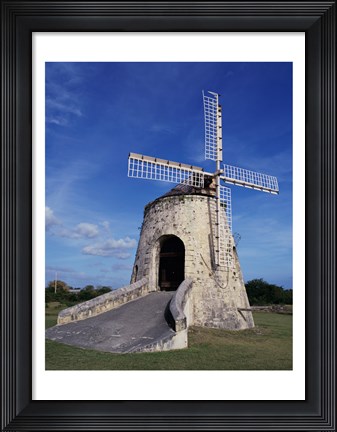 Framed Windmill at the Whim Plantation Museum, Frederiksted, St. Croix Vertical Print