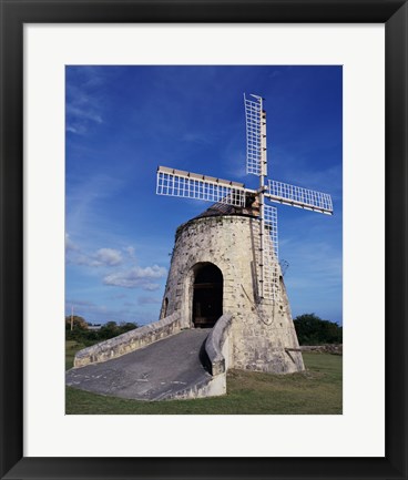 Framed Windmill at the Whim Plantation Museum, Frederiksted, St. Croix Vertical Print