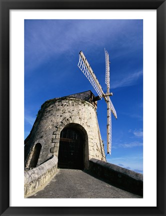 Framed Windmill at the Whim Plantation Museum, Frederiksted, St. Croix Closeup Print