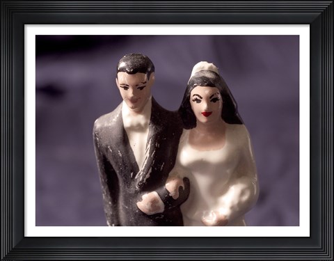 Framed Close-up of a wedding cake figurine Print