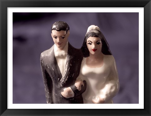 Framed Close-up of a wedding cake figurine Print