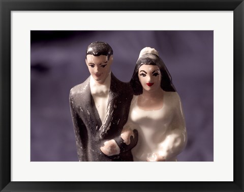 Framed Close-up of a wedding cake figurine Print