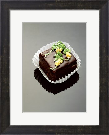 Framed Close-up of a chocolate cake Print
