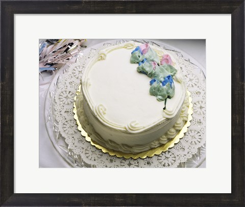Framed Close-up of a cake on a tray Print