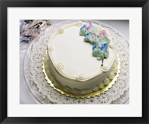 Framed Close-up of a cake on a tray Print