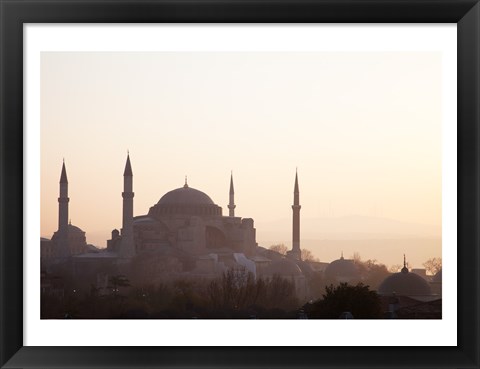 Framed Museum at sunrise, Aya Sofya, Istanbul, Turkey Print