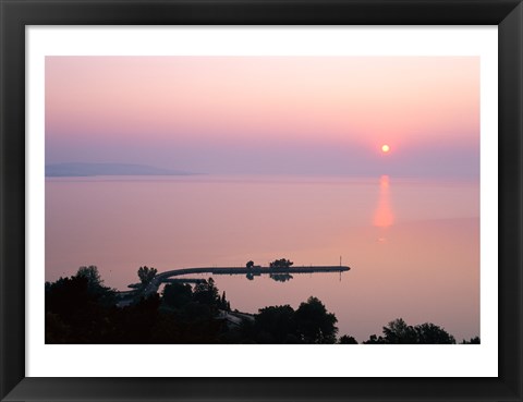 Framed Sunrise view from Tihany, Tihany, Lake Balaton, Hungary Print