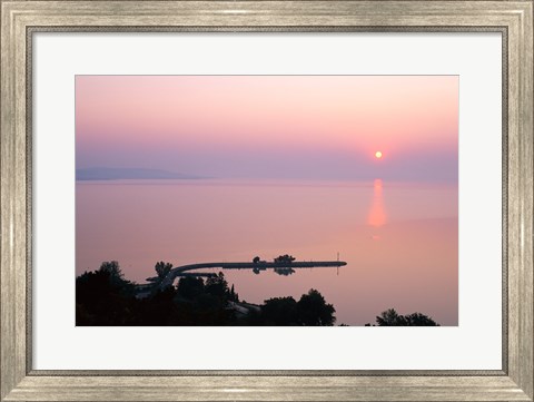 Framed Sunrise view from Tihany, Tihany, Lake Balaton, Hungary Print