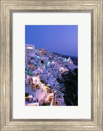 Framed Night, Santorini, Thira (Fira), Cyclades Islands, Greece Print