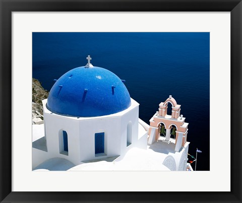 Framed Santorini, Oia , Cyclades Islands, Greece Arial View Print