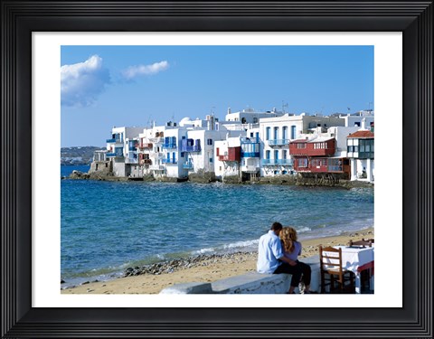 Framed Little Venice, Mykonos, Cyclades Islands, Greece Print
