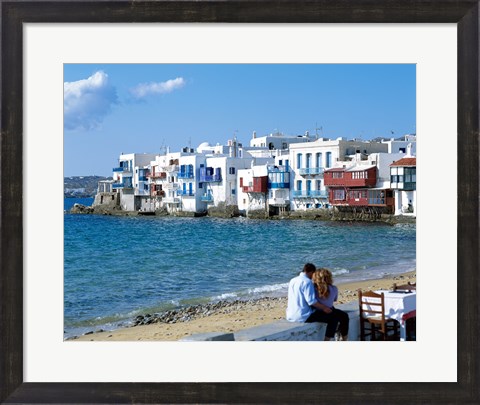 Framed Little Venice, Mykonos, Cyclades Islands, Greece Print