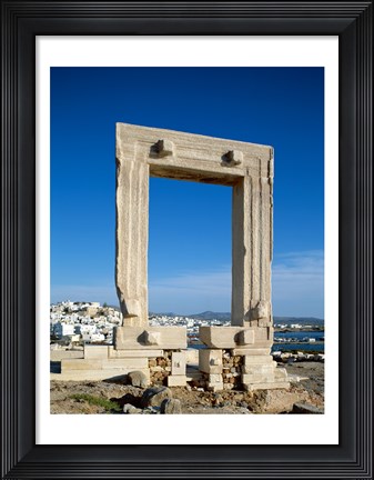 Framed Portara Gateway, Temple of Apollo, Naxos, Cyclades Islands, Greece Print