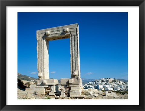 Framed Portara Gateway, Temple of Apollo, Naxos, Cyclades Islands, Greece Print