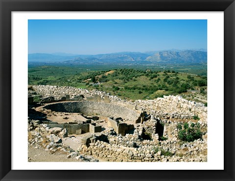 Framed Royal Tombs Grave Circle, Mycenae, Greece Print