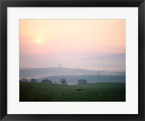 Framed Sunrise near Hawes, Yorkshire Dales National Park, North Yorkshire, England Print