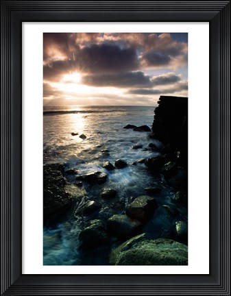 Framed Sunrise over the sea, Cabrillo National Monument, San Diego, California, USA Print