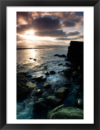 Framed Sunrise over the sea, Cabrillo National Monument, San Diego, California, USA Print