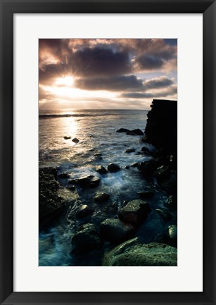 Framed Sunrise over the sea, Cabrillo National Monument, San Diego, California, USA Print