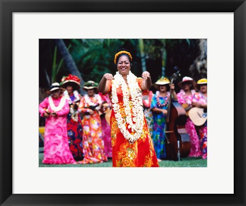 Framed USA Hawaii, Oahu, Honolulu, Kodak Hula Show Print