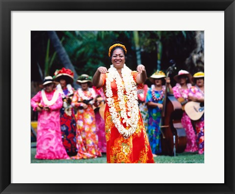 Framed USA Hawaii, Oahu, Honolulu, Kodak Hula Show Print