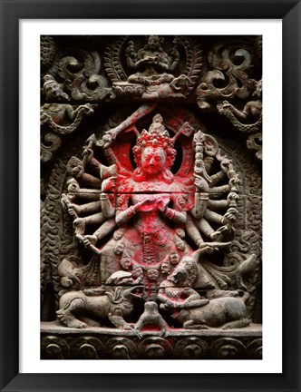 Framed Statue of a goddess, Kathmandu, Nepal Print