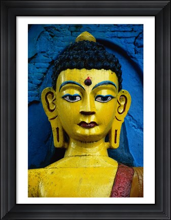 Framed Close-up of a statue of Buddha, Kathmandu, Nepal Print